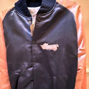 Womens Retro MLB Calif Angels Pink and Blue Satin Jacket NWT Size L